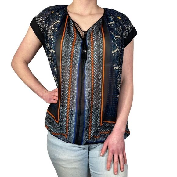 Hannah Blue Bohemian Style Top - Picture 7 of 9
